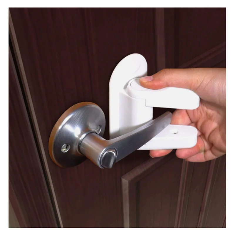 White Children's Lock Anti Opening Door Safety Lock Protective Door Handle Lock Blocker Door Blocking Device Anti-theft Device