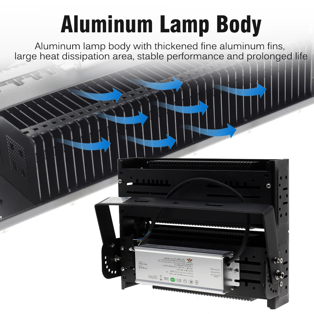 LED แสงสนามกีฬา Ultra-Bright High-Power โคมไฟสนามฟุตบอลกลางแจ้ง Professional แหล่งกําเนิดแสงตัวเลือก 100W 200W 300W 400W