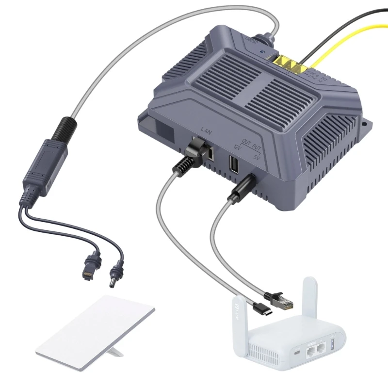 

150W Passive PoE Injector And 12V Adapters Splitter For Link Mini Dishy ESD Protections DC9-36V To 48V/3A Power Supply