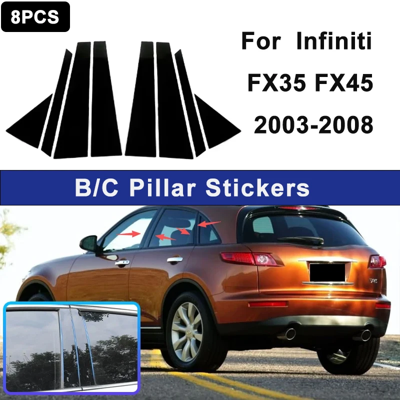 

Декоративные накладки на стойки B и C для Infiniti FX35 FX45 2003-2008, наклейки на дверные колонны, внешние аксессуары