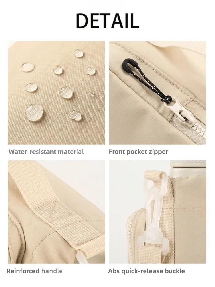 Portable Water Bottle Carrier Bag Travel Crossbody Kettle Sleeve With Phone Pocket Adjustable Shoulder Strap for Walking Gym