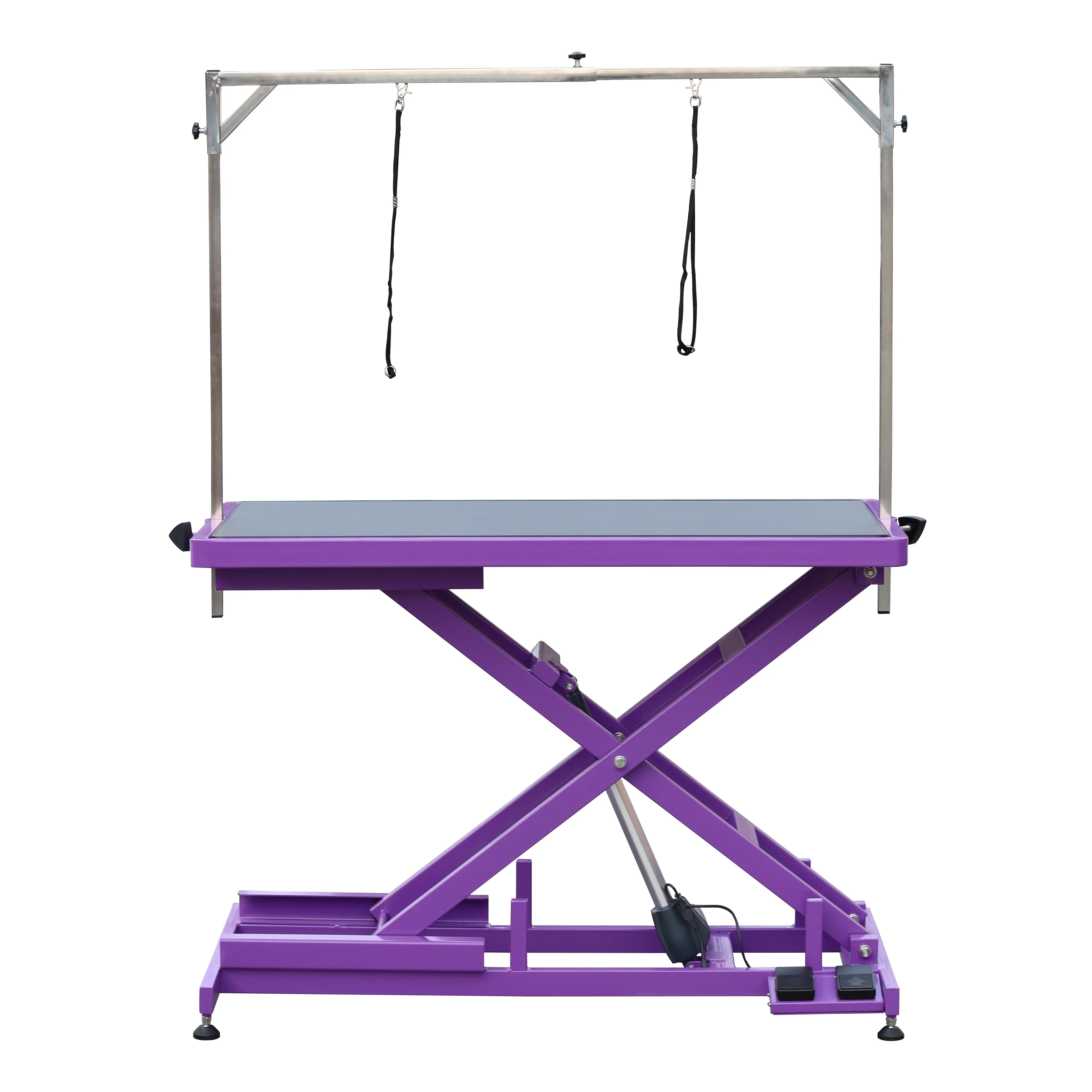 color Aeolus Low-Low Electric Lifting Table Purple and Red Lift Table Electric Stacker