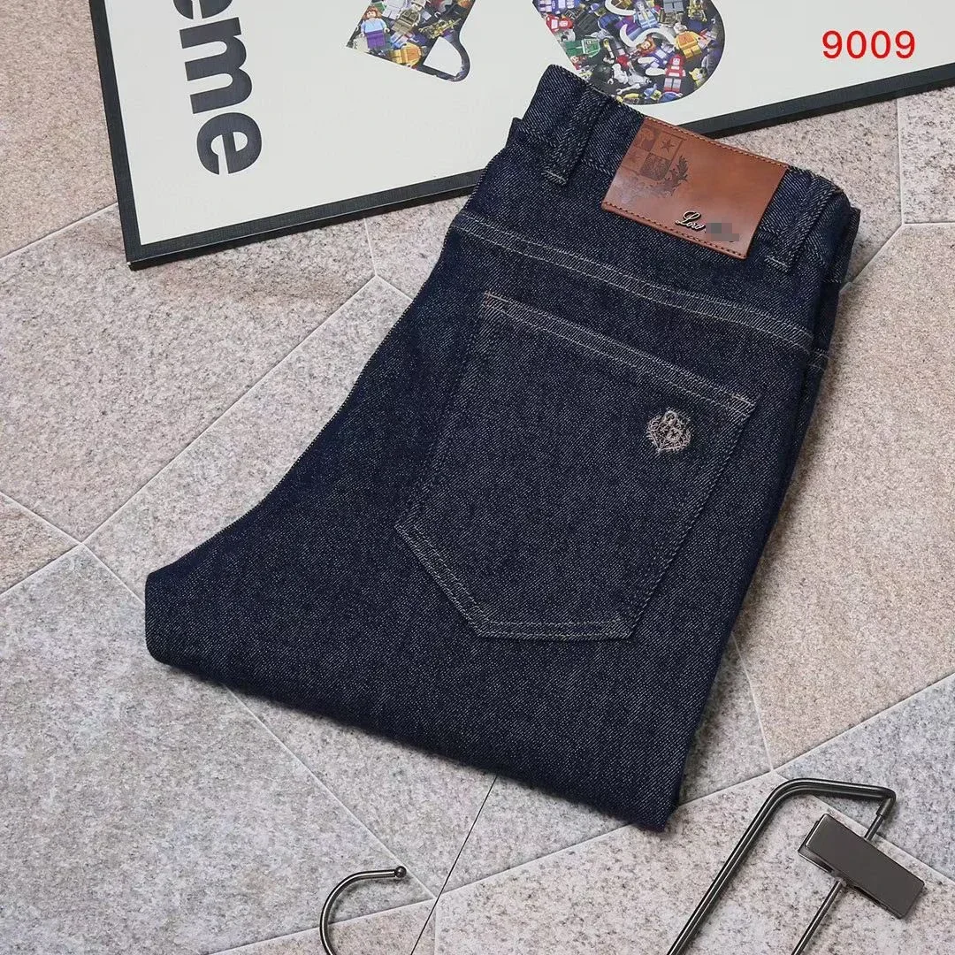 Bilionário blka cptg jeans de algodão grosso masculino 2025 outono inverno novo bordado reto moda casual tamanho 29-42 calças