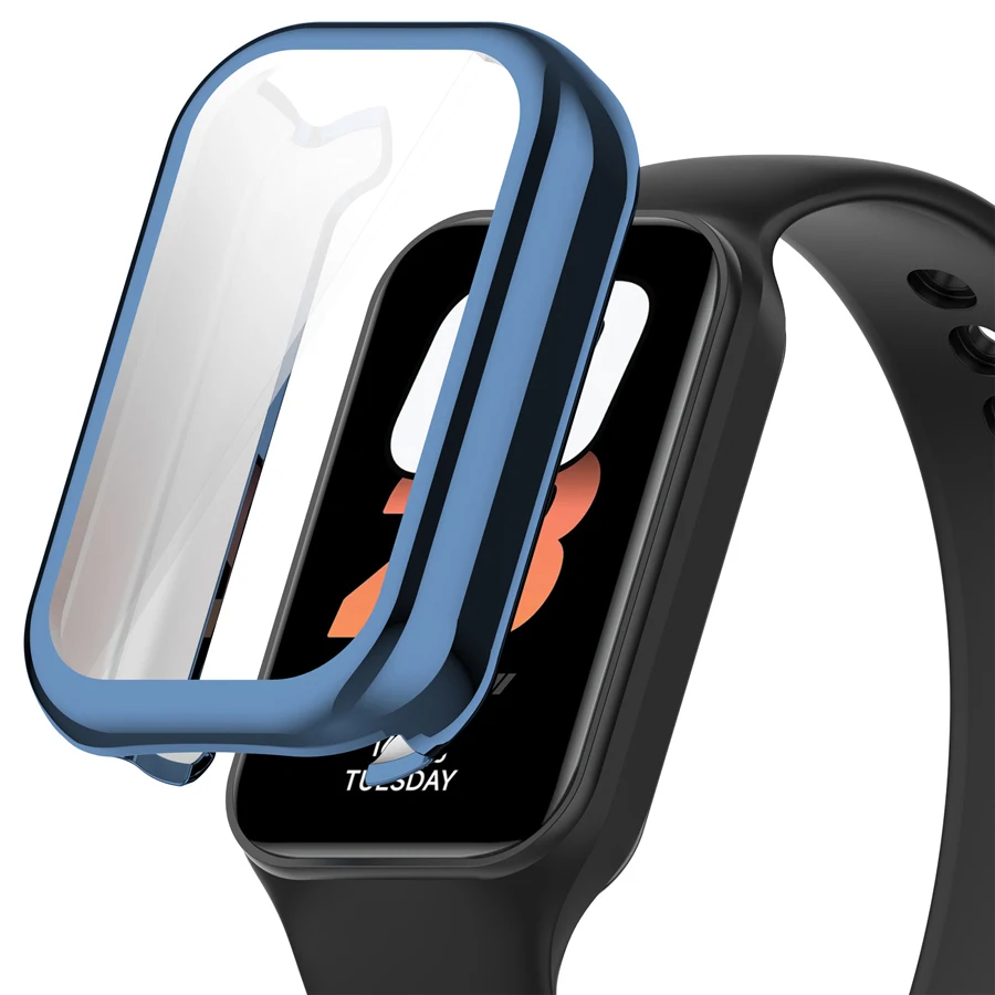 Soft TPU Protective Shell For Xiaomi Band 8 Active Case Full Cover Screen Protector For Mi Band 8 Active Bumper Frame Accessory