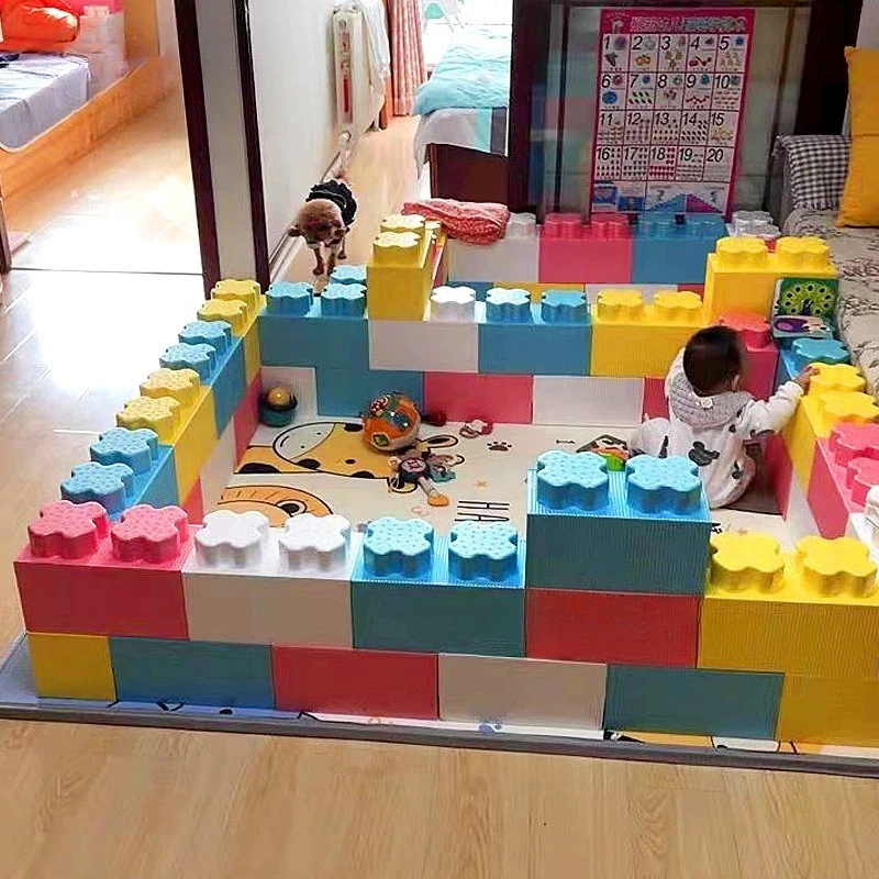 Large Building Blocks Foam Soft Big Bricks DIY Kid Play Fence Toddler Indoor Stacking Toy Kid Interactive Construction Play Toys