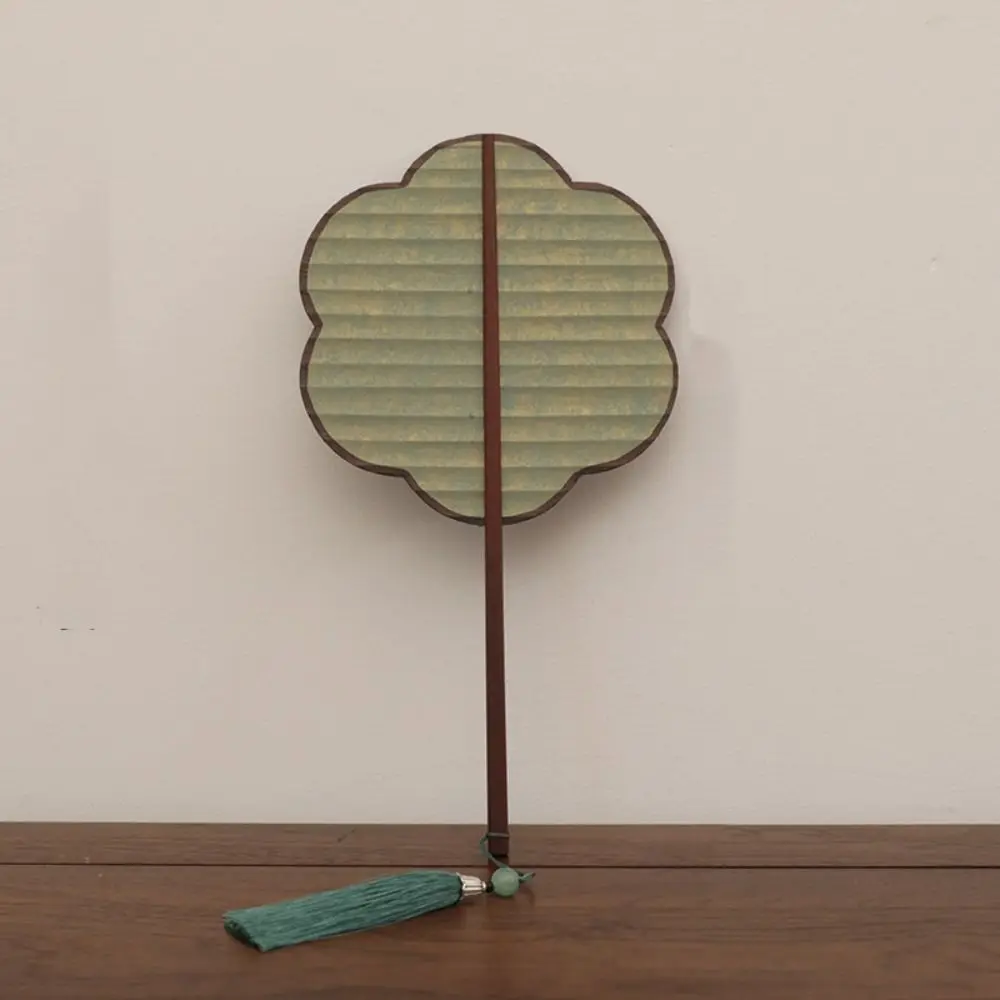Chinese Style Paper DIY Fan Thickened Handmade Hand Cranked Fan Blank Painting Vintage Decorative Craft Fan Summer
