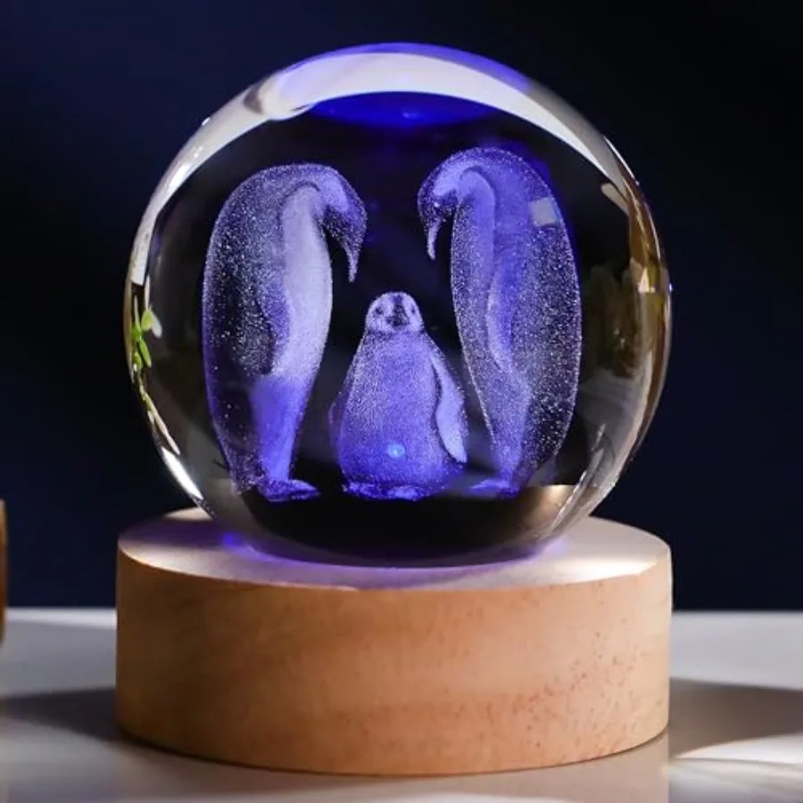 3D Gifts for Women Crystals Ball 60mm- Figurines Decor Glass Animals Figurine Bird Stuff for Room Birthday for Best Friend Love