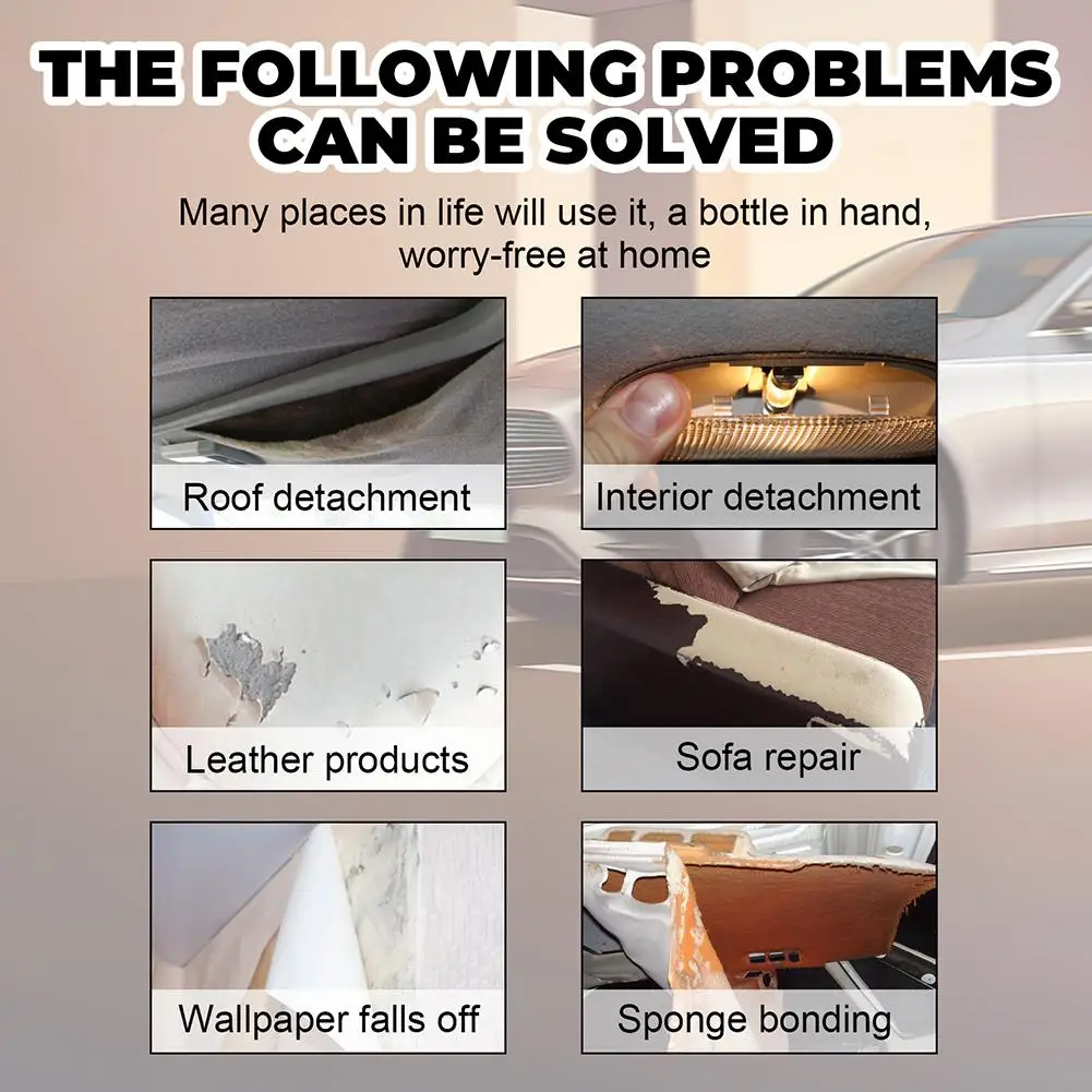 Car Roof Liner Repair Glue With Brush 100ml Fast Dry Strong Fabric Liquid Glue Adhesio Glue view 5
