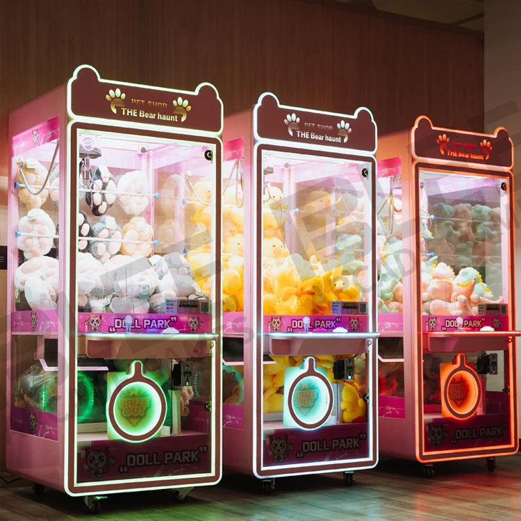 Coin Operated Arcade Doll Machine Claw Crane Grabber Prize Vending Out Toy Gift Game Machine