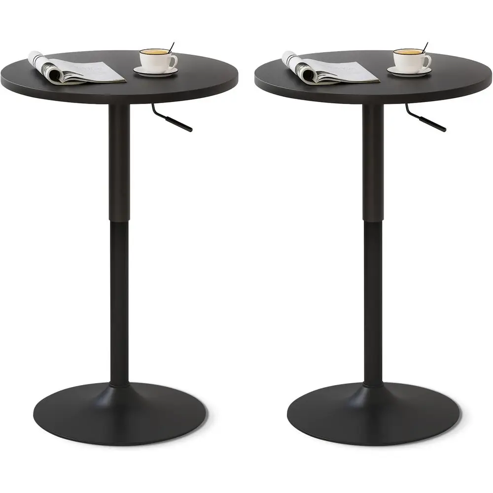 

Versatile 27-36 Adjustable Pub Table Set of 2, Ideal for Cocktail Parties, High-Top Dining, and Events in Black