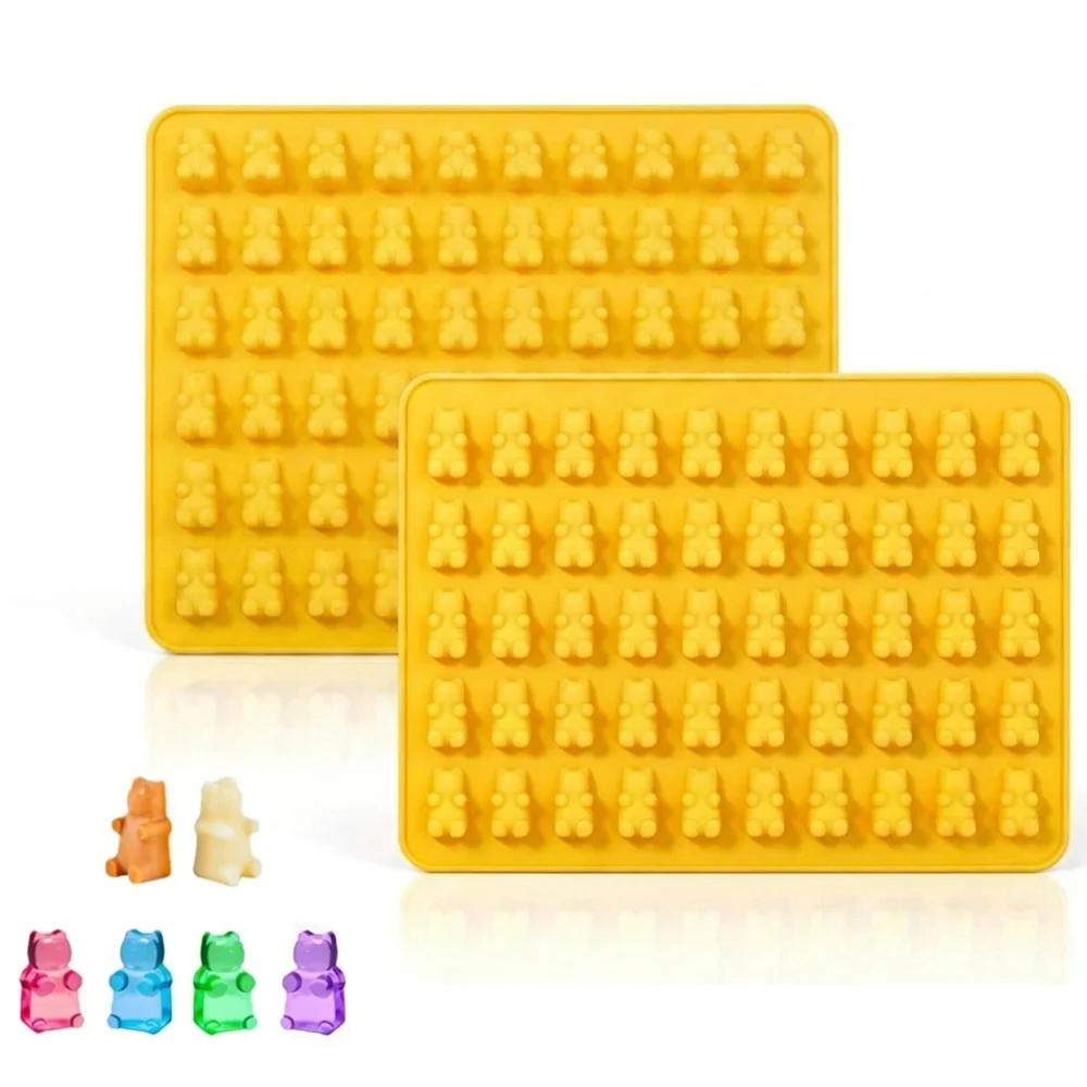 50 Cells Gummy Molds Trays Food-Grade Silicone Heat-Resistant Chocolate Molds DIY Reusable Candy Molds Kitchen Tools