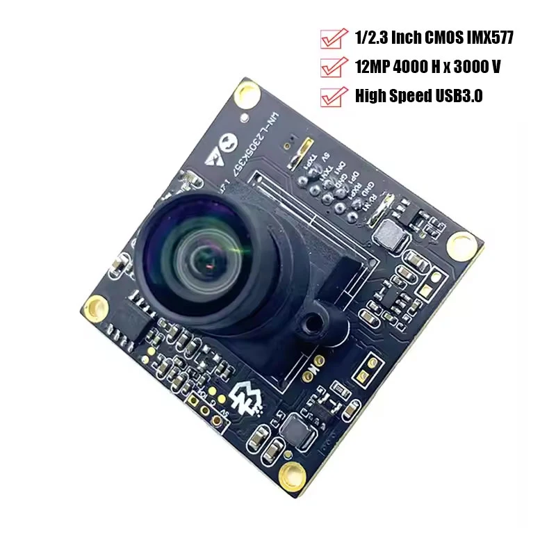 4000x3000 4K 12MP HD IMX577 USB3.0 Camera Module MJPEG, YUV2, H.264 100/120/145 Degree Lens Drive Free Plug And Play