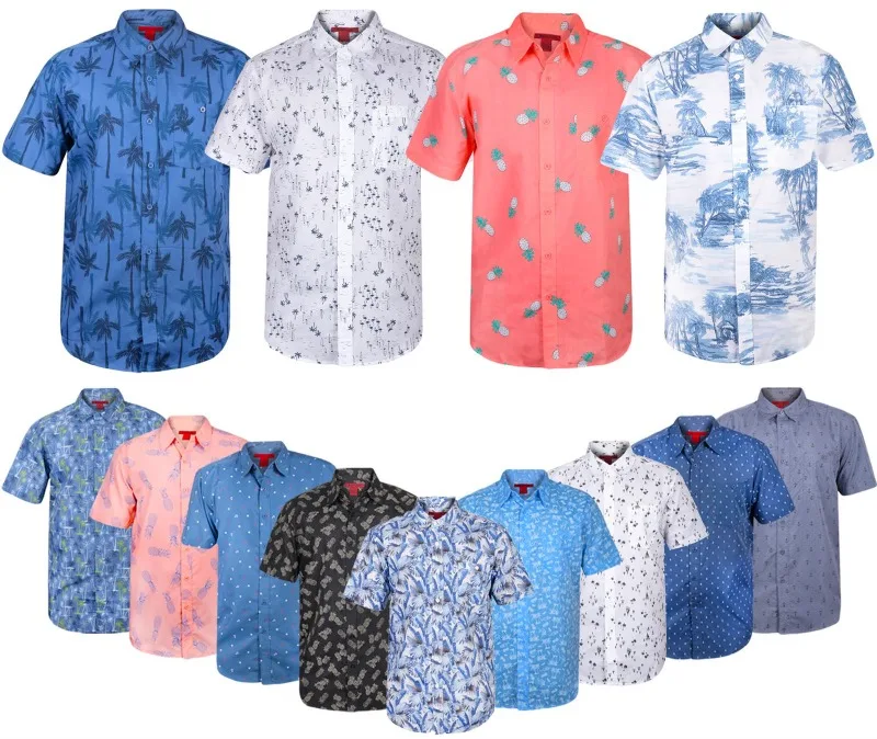 

Men's 3D Print Hawaiian Shirt Short Sleeve Beach Palm Trees Flower Vacation Slim Business Casual Outdoor Shirt 5XL