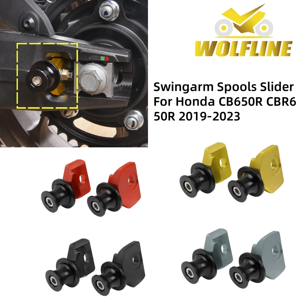 

WOLFLINE CB650R CBR650R Swingarm Spools Slider for Honda CBR650F CB650F Rear Fork Axle Stand Screws Lifting Elevating Screws