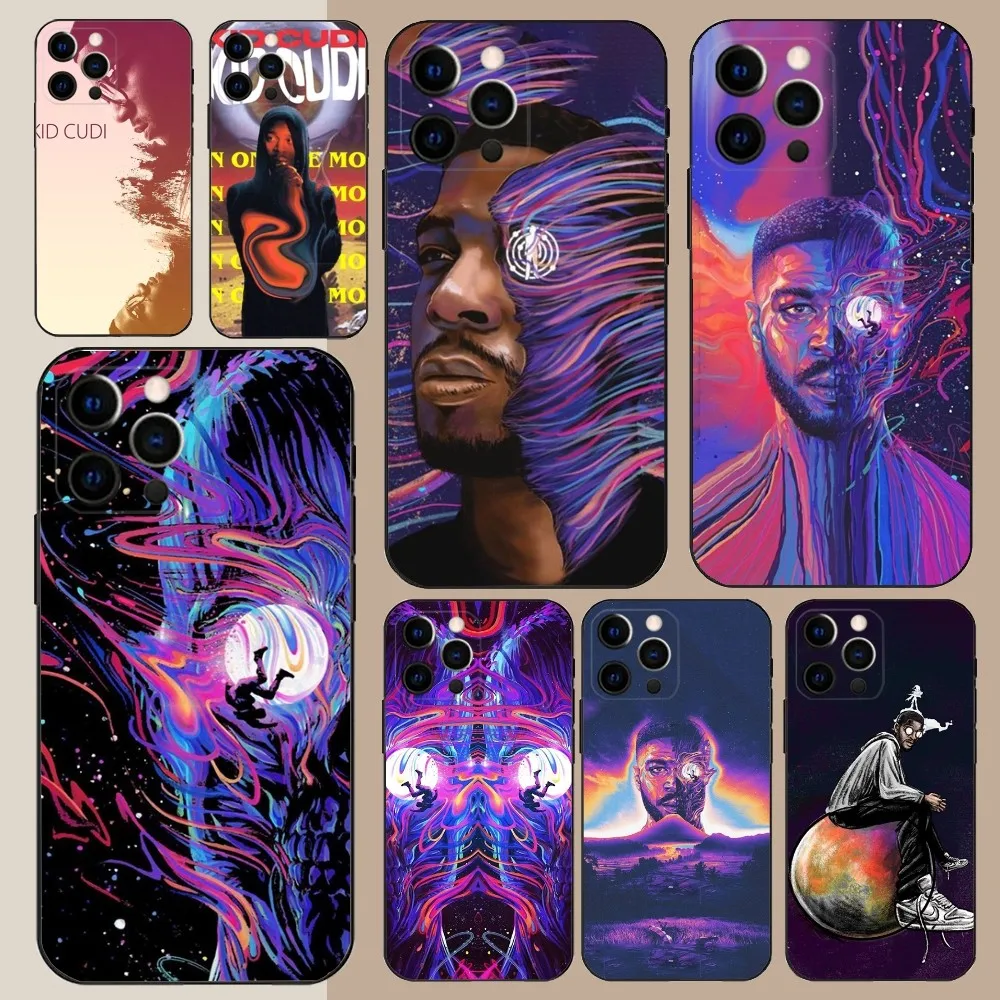 K-Kid C-Cudi Man On The Moon  Phone Case For Apple iPhone 15,14,13,12,11,Pro,X,XS,Max,XR,Plus,Mini Soft Black Cover