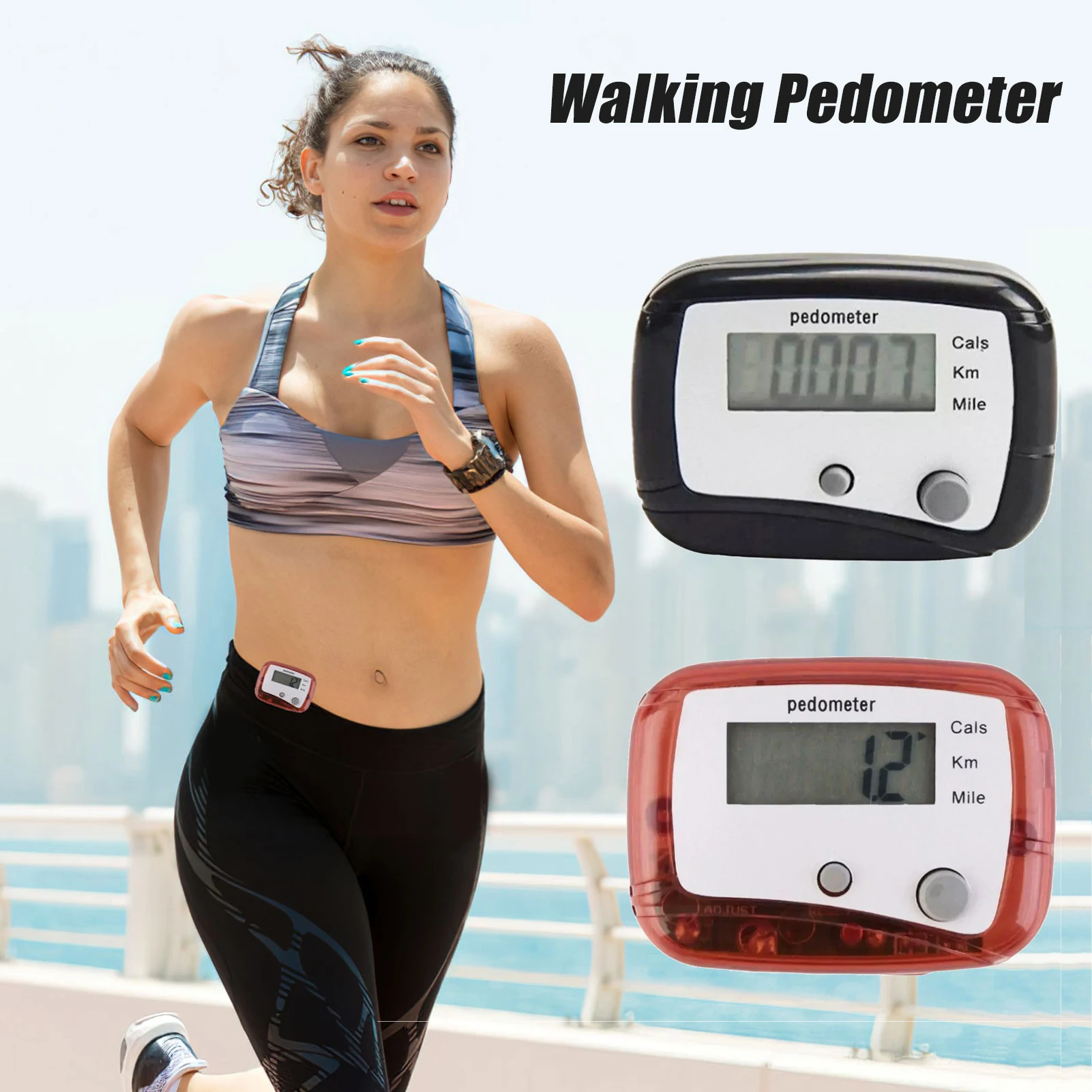 

Walking Calorie Step Counter Digital LCD Display Walking Distance Miles/Km Pedometer Lightweight Running Step Counter With Clip