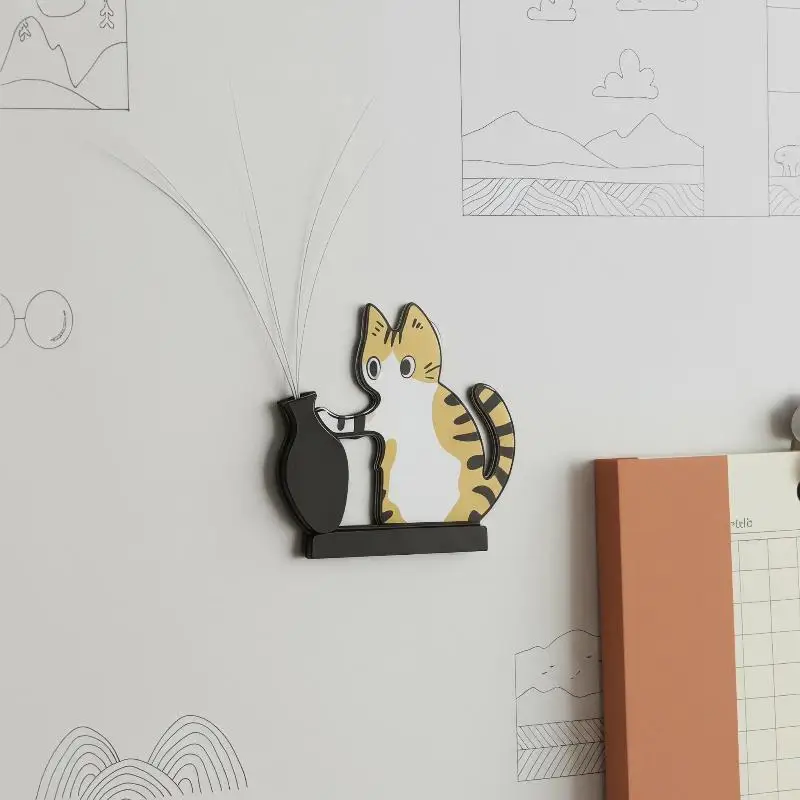 Cartoon Magnetic Acrylic Ornaments for Cat Whiskers and Hair Storage Efficiently