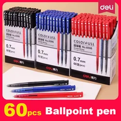 Wholesale 60pcs Set 0.7mm Ballpoint Pen Black Blue Ink Color Portable Pens Writing Tool for School Office Stationery
