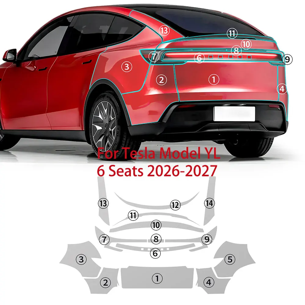 Precut 8.5mil Matte TPU For Tesla Model YL 2025 2026 Clear Scratch Resistant Full Vehicle Invisible External Protective Wrap