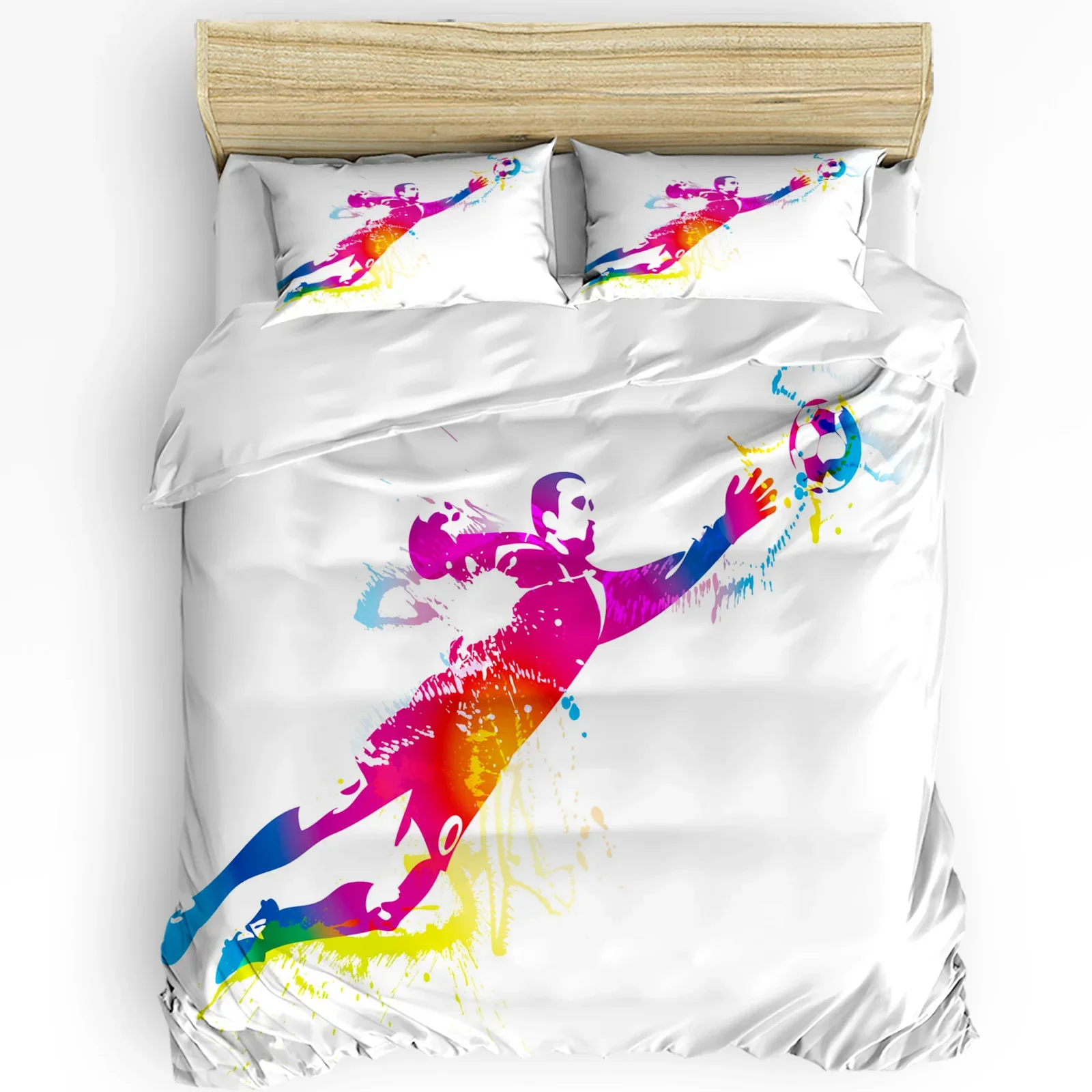 

Football Sport People Sports Printed Comfort Duvet Cover Pillow Case Home Textile Quilt Cover Boy Kid Teen Girl 3pcs Bedding Set