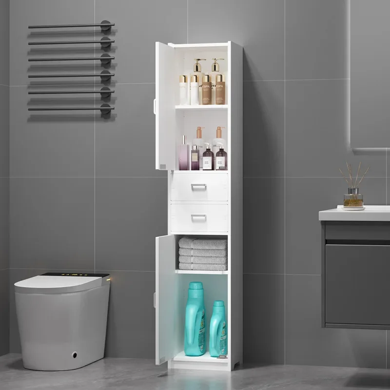 Bathroom, bathroom, storage cabinet, shelf, floor-to-ceiling waterproof, corner against the wall, living room locker, storage