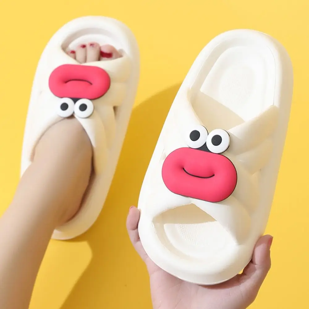 

Модные тапочки на платформе с мягкой подошвой, забавные нескользящие тапочки для губ, женские повседневные шлепанцы из ЭВА, летние сандалии