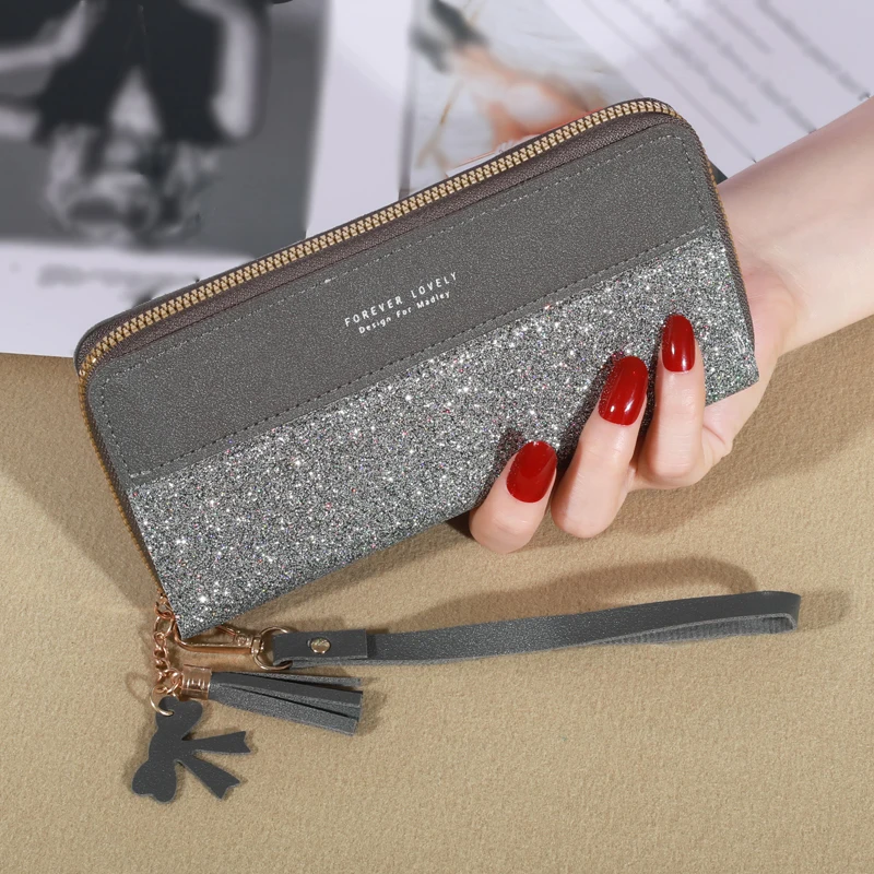 Fashion Zipper Wallet Ladies Long Wallet Tote Bag Coin Card Holder PU Leather Wallet Wallet