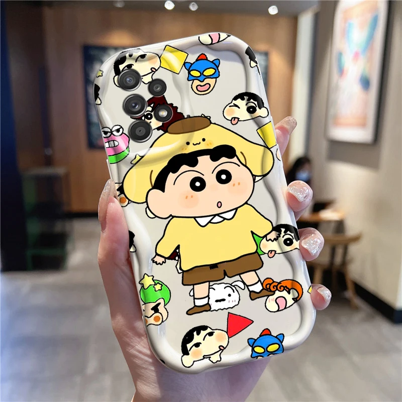 Comics C-Crayones S-Shins-chanes For Samsung A55 A54 A53 A52 A35 A34 A33 A32 A25 A24 A23 A22 A21S A15 A13 A14 5G Wave Oil Cover