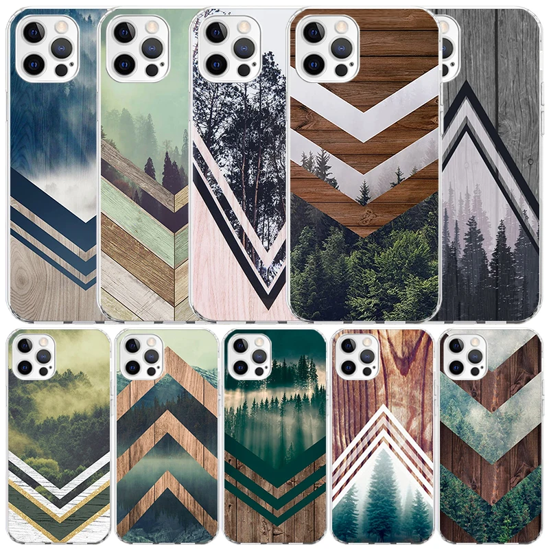 Forest Geometry Wood Nature Phone Case For IPhone 16 17 17E 16E 15 14 Plus 13 Mini 12 11 Pro Max 7 8 + SE 2020 Air Soft TPU Cove