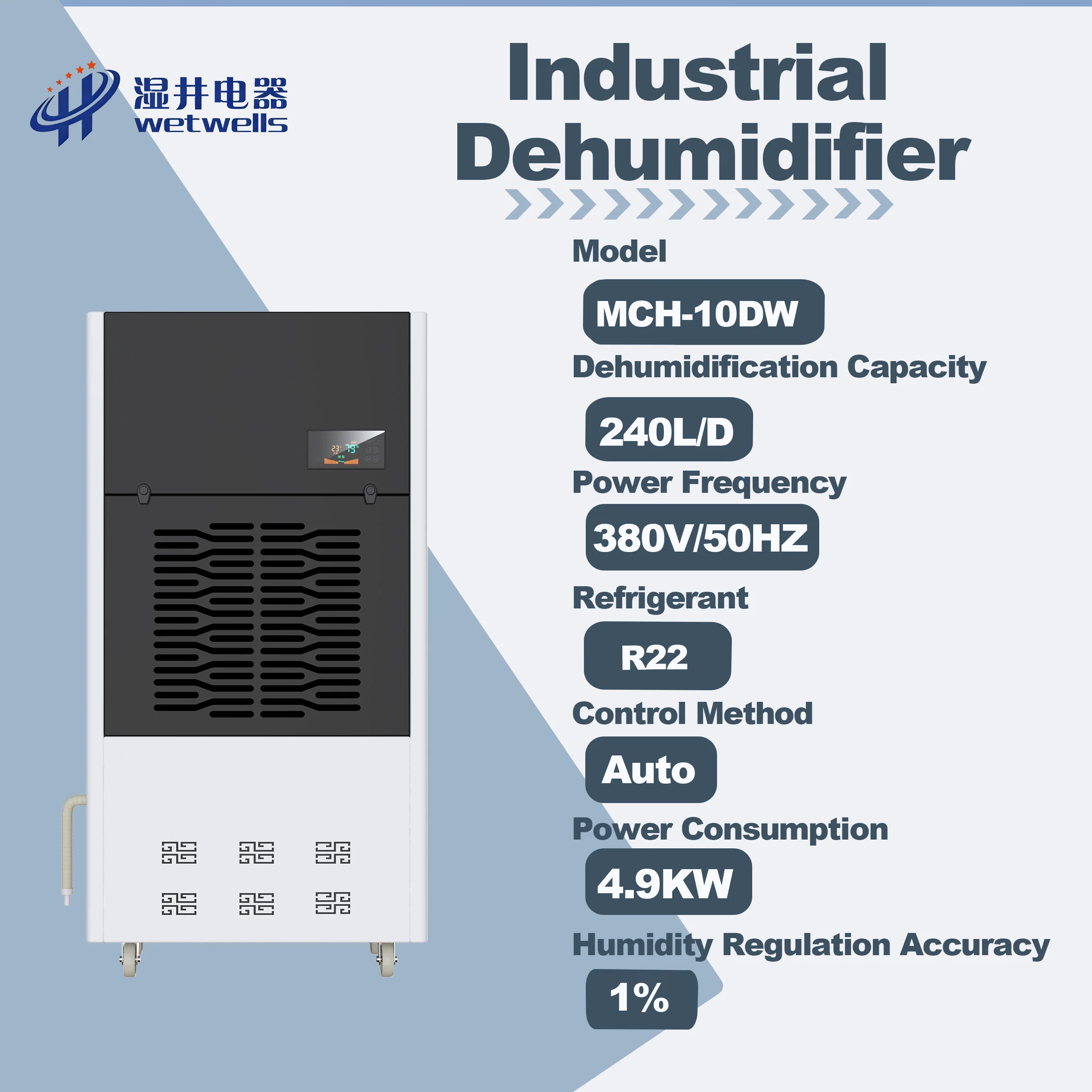WETWELLS New 380V 240L/D Commercial Electric Dehumidifier For Industrial Use In Large Areas