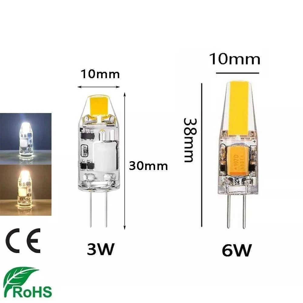 Mini G4 Dimmable LED Light COB Bulbs 3W 6W Silicone Lamp AC/DC 12V 14V Bulbs for Home Decor Chandelier Replacement Halogen Light