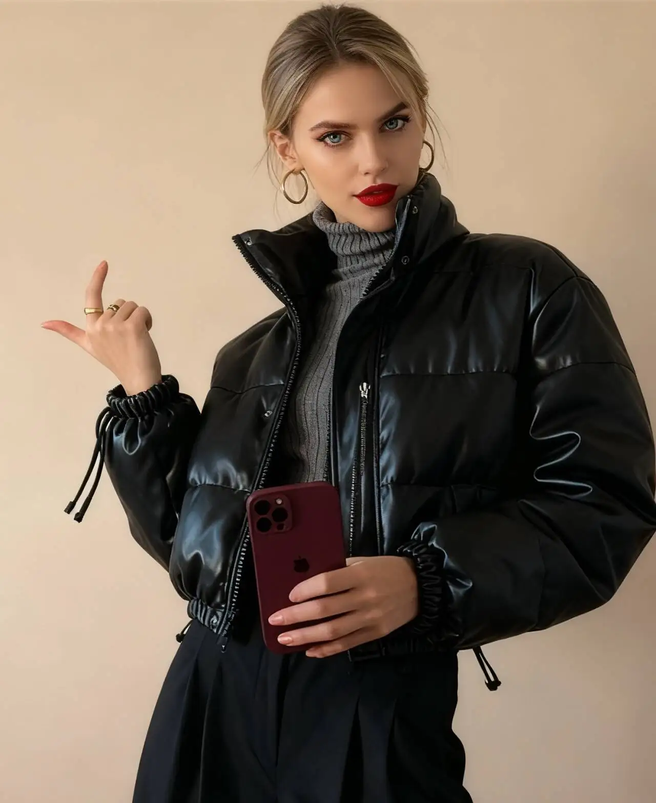 سترات نسائية للشارع للخريف سروال قصير مبطن بأزرار وحاشية مضلعة منفوش للكلية Preppy مريح لطيف وناعم شبابي مريح OL