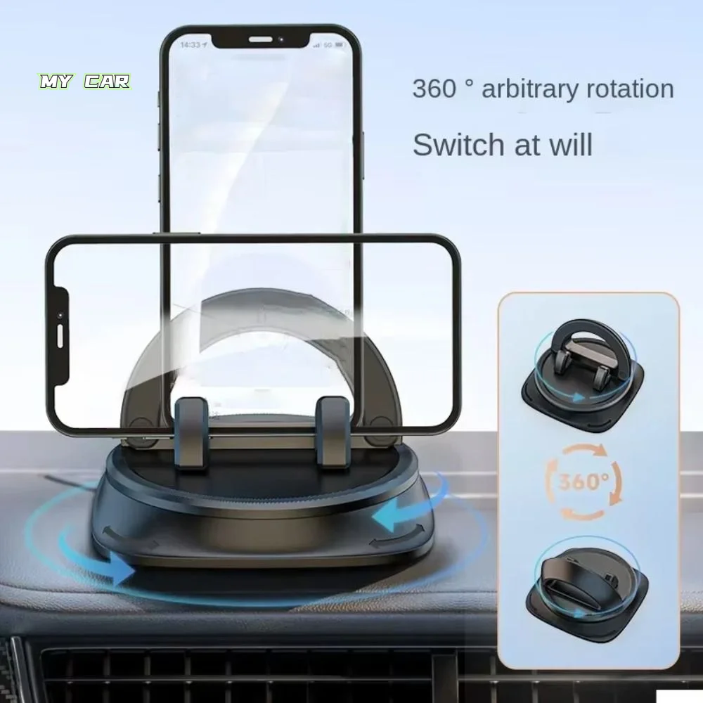 

360 Degree Rotation Car Phone Holder Anti-Slip Pad Holder Dashboard Stand Bracket Black Super Stable Auto Air Vent Mount