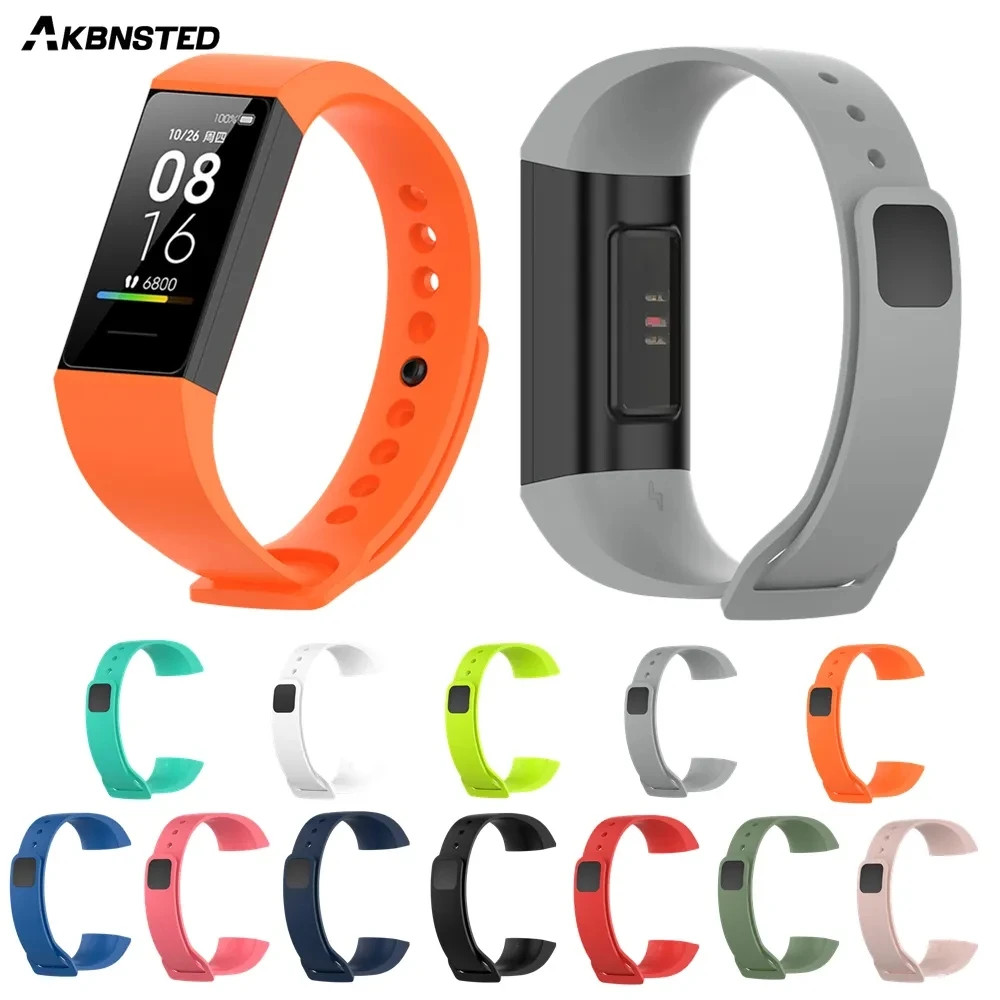 AKBNSTED Smart Uhr Strap Für Xiaomi Mi Band 4C Für Redmi Band Zubehör Weiche Silikon Band Handgelenk