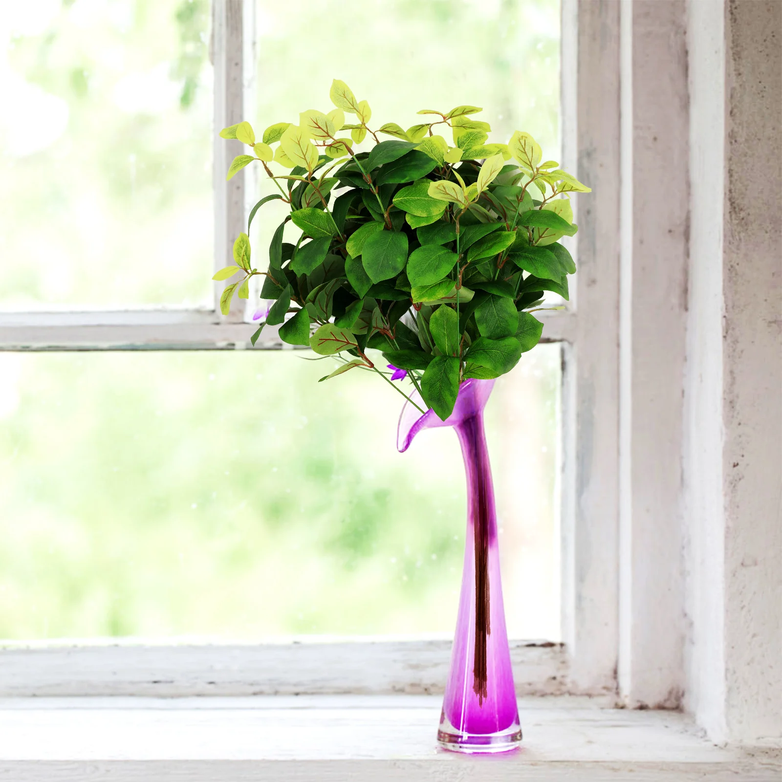 

4pcs Artificial Leaves Branches Fake Plant Stems Home Vase Decor Decorative Leaf Branch Faux Greenery Stems Flower Arrangement