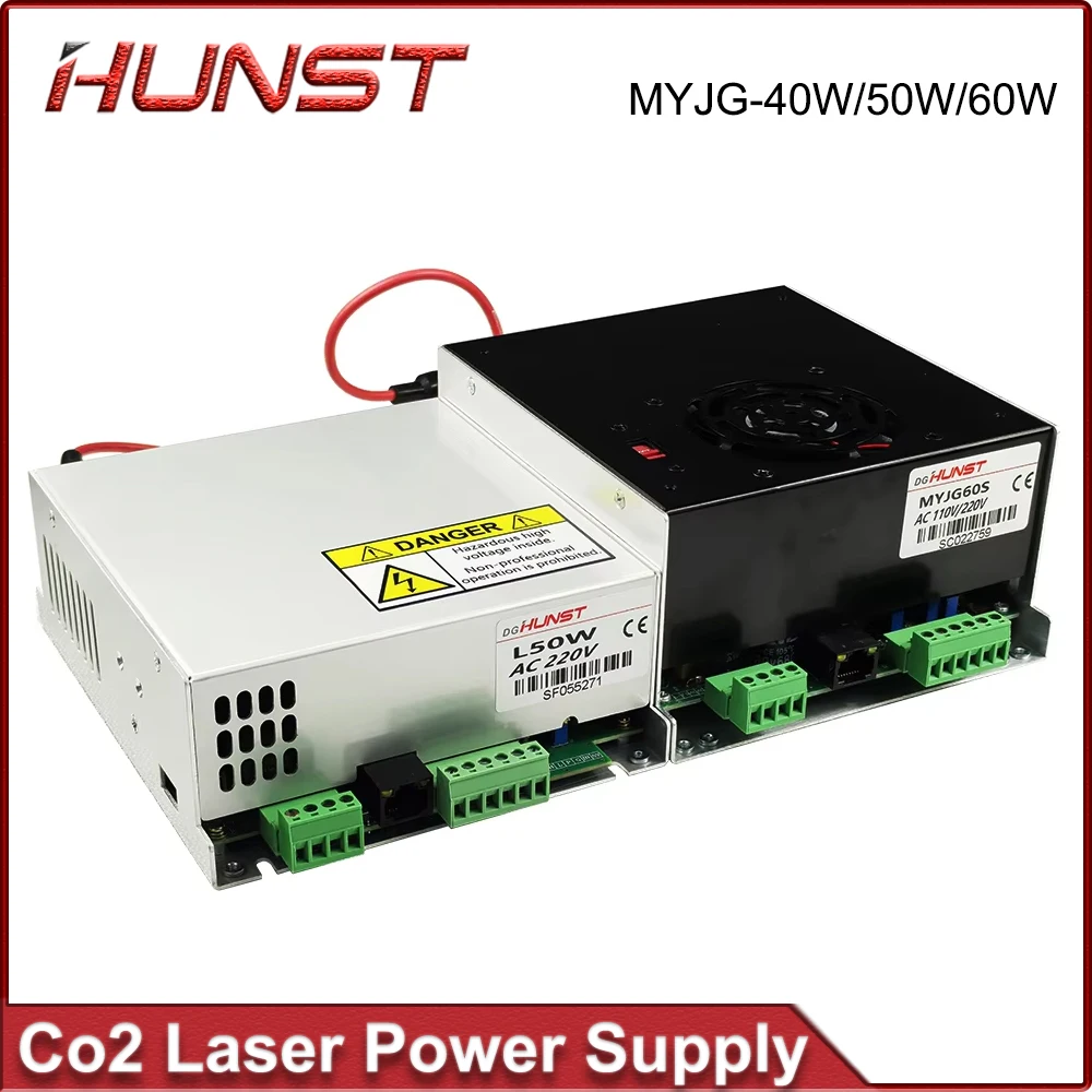 HUNST Co2 Laser Power Supply MYJG-40W 50W 60W for 40W 60W Laser Cutting and Engraving Machines