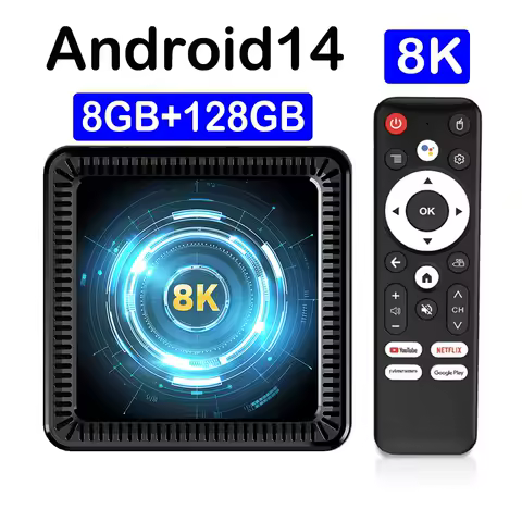 Smart TV Box Q19 Android 14 Ram 4GB 8GB Rom 64GB 128GB Allwinner H618 Wifi6 Google Assistant 8K Video 3D 5G Wifi Media Player