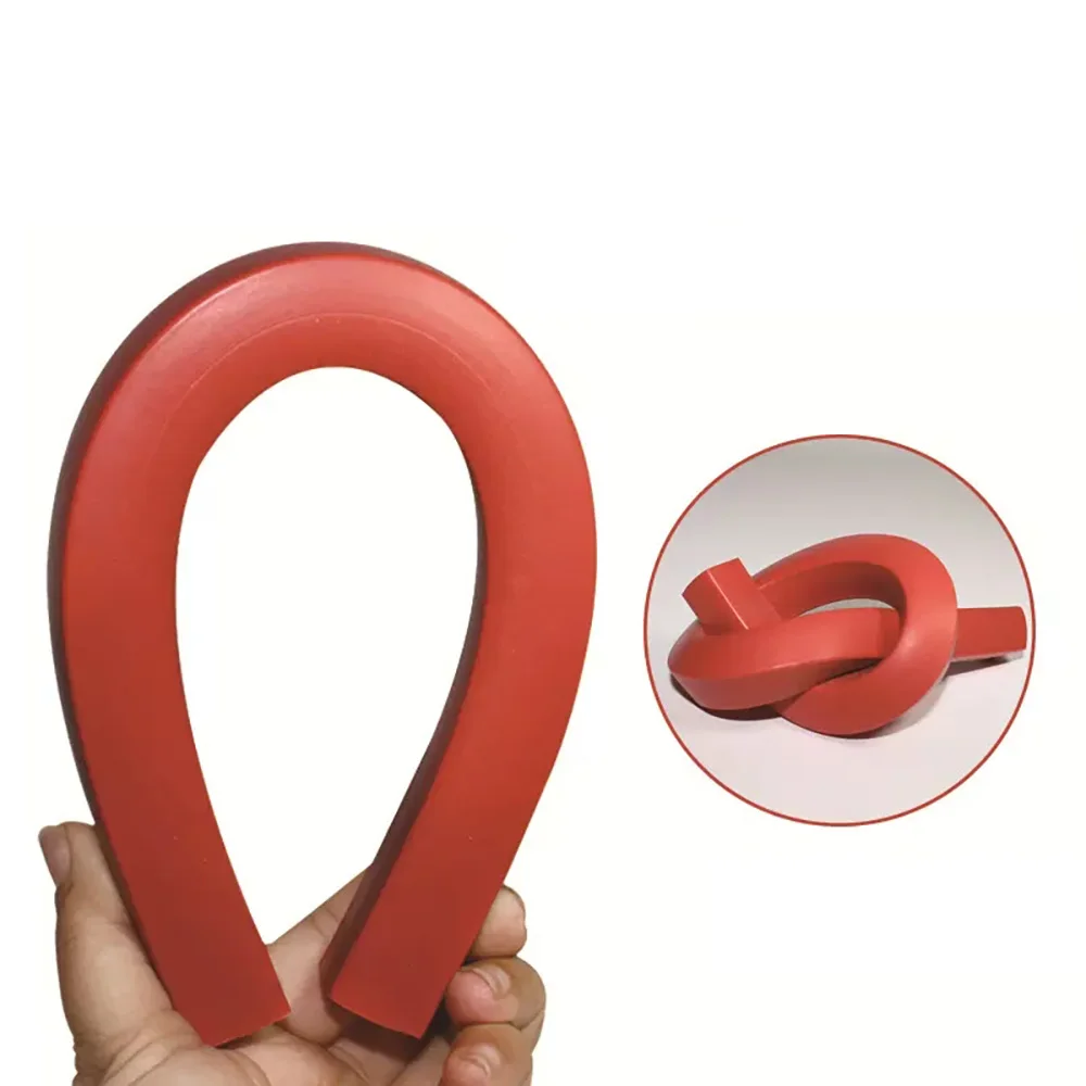 Red Self Adhesive Silicone Foam Seal Strip Square Rectangle Insulation Gasket Anti Collision Trim For Door Window Gap Insulation