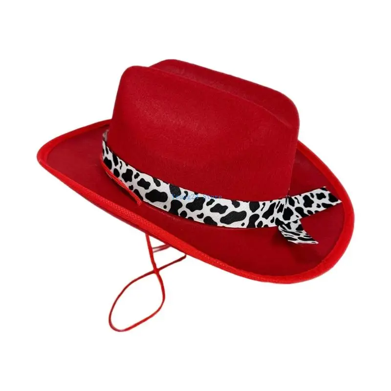 P8DB Cappelli da cowboy regolabili con design a mucca per bambini Equestre durevole