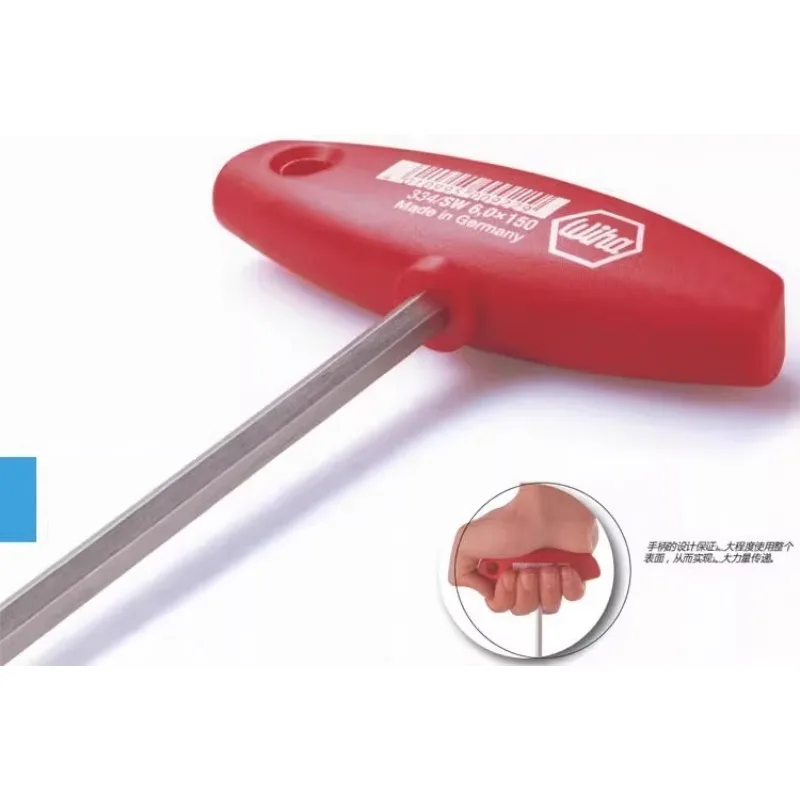 German Wiha 334 Extra Long T-Handle Flat Hex Key Screwdriver 00904