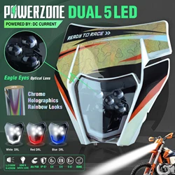PowerZone Motorcycle  Headlight Headlamp Head Light Supermoto Fairing For KTM EXC SXF MX Dirt Bike Enduro  Headlight