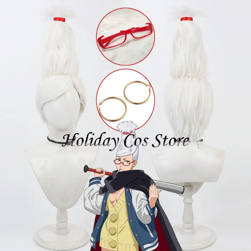 Seiko Ayase Cosplay Costume White Wig Cloak Jacket Earrings Glasses Anime Outfit Santa Dodoria Halloween Party For Women Girls