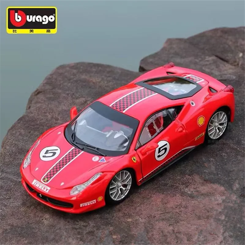 

Bburago 1:24 Ferrari 458 Challenge Alloy Sports Car Model Diecast Metal Racing Vehicles Car Model High Simulation Kids Toys Gift