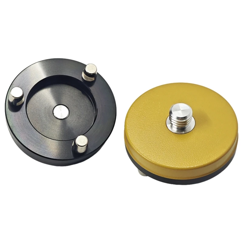 Adaptador de base de tres mandíbulas de tipo fijo, amarillo y negro, de alta calidad, con tornillo giratorio de montaje de 5/8 "x11 para adaptador de topografía de prismas GPS