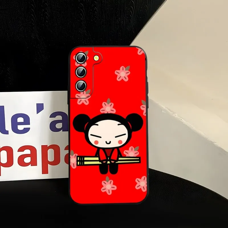 Fashion Cute Cartoon Pucca Phone Case Back For Samsung S22 S23 S30 S21 S20 S9 S10 S8 S7 S6 Pro Plus Edge Ultra Fe Silicone Soft