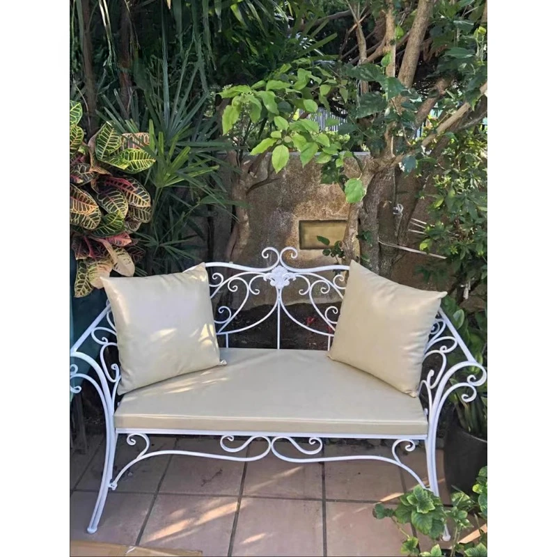 Fashionable wrought iron sofa, double chair, park bench, garden balcony, outdoor patio terrace lounge chair,