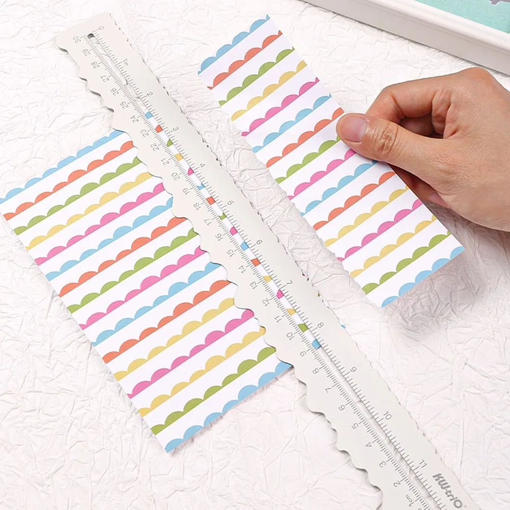 Steel Paper Tearing Ruler Measuring Lightweight Metal Craft Ruler Irregular Edges Practical Irregular Edge Ruler DIY Project