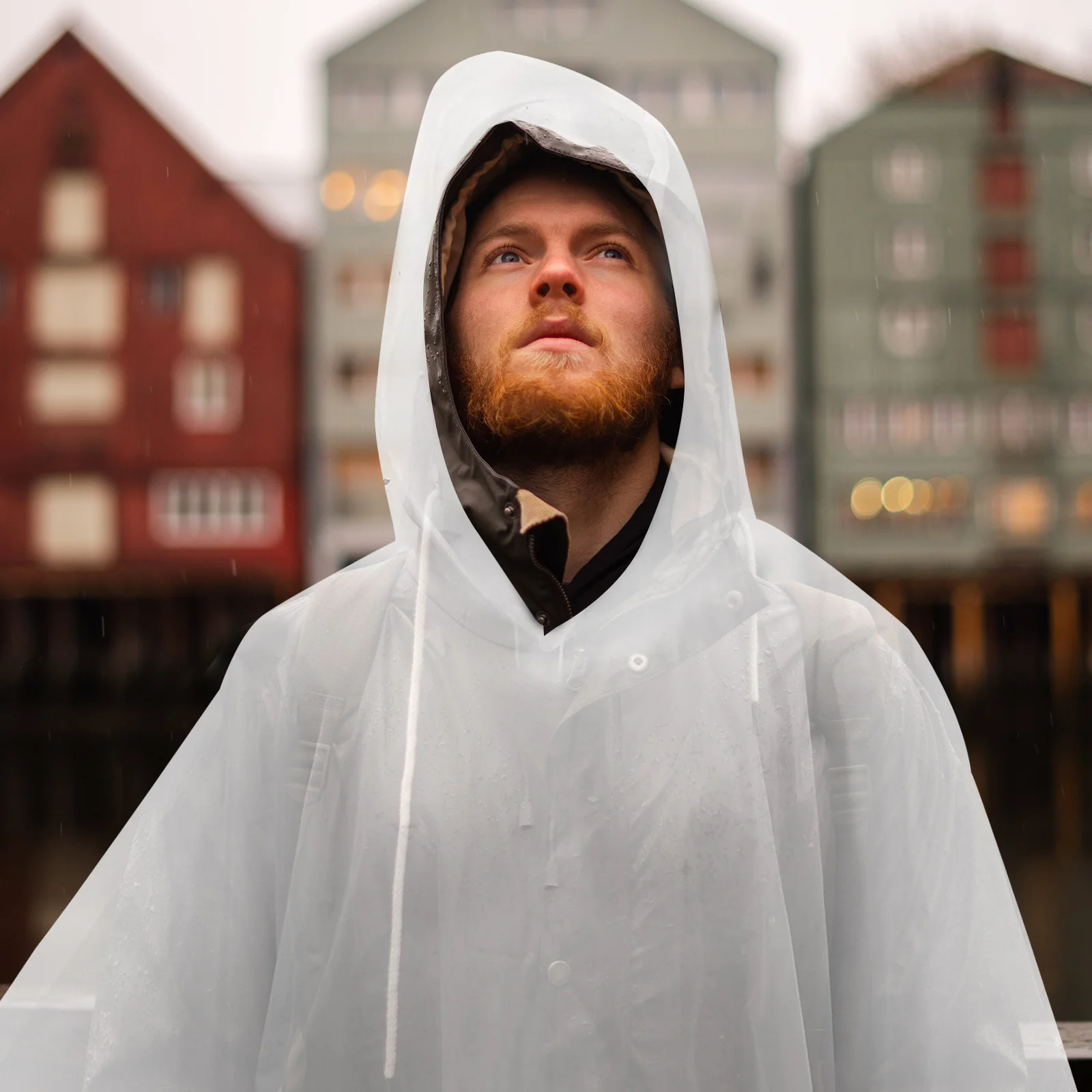 

2Pcs Lightweight Portable Rain Poncho Adult Hooded Reusable Raincoat for Outdoor Camping Hiking Travel Raincoat with Hoods