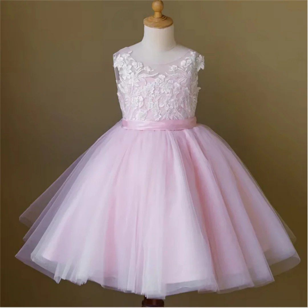 Flower Girl Dresses Birthday Party Banquet Princess First Communion Gown sleeveless tulle lace printing ball beauty