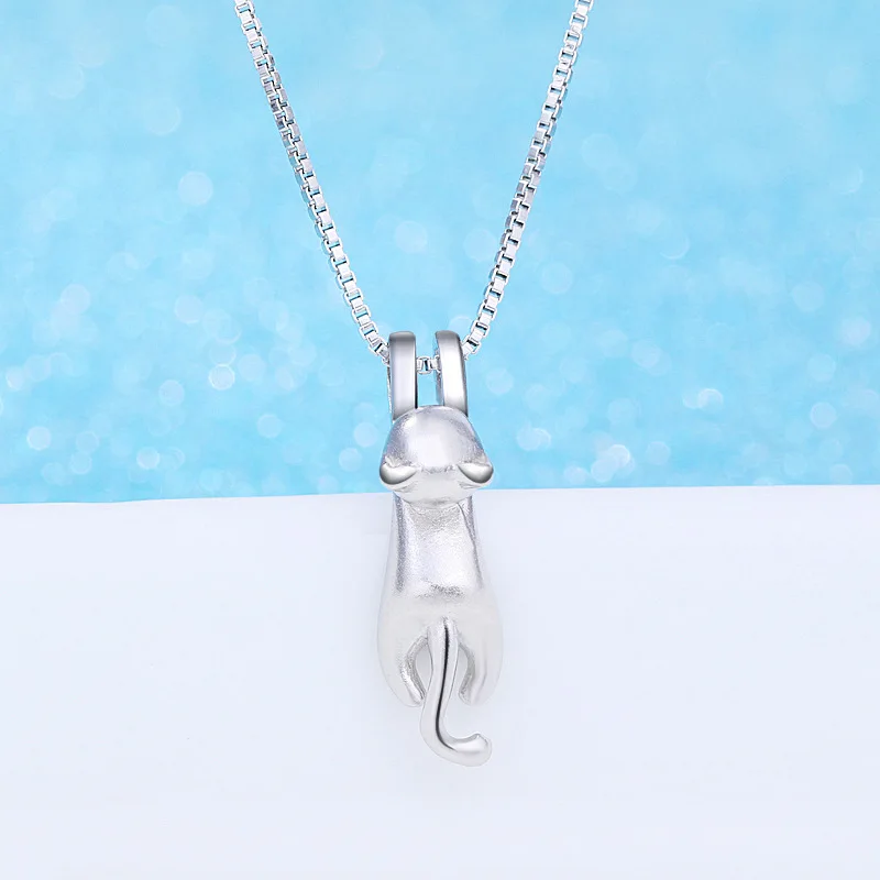 

Vintage 925 Sterling Silver Cat Necklaces For Women Luxury Elegant Jewelry Choker Jewellery Money 925